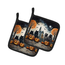 Load image into Gallery viewer, Keeshond Spooky Halloween Pot Holders - Set of 2 Decorative Kitchen Helpers | Made in the USA