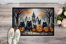 Load image into Gallery viewer, Keeshond Spooky Halloween Doormat -  18x27 Decorative Floor Mat – Indoor/Outdoor Rug