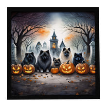 Load image into Gallery viewer, Keeshond Spooky Halloween Framed Metal Print