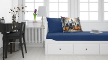 Load image into Gallery viewer, Keeshond Spooky Halloween Fabric Standard Pillowcase – Artistic Decorative Front, White Back