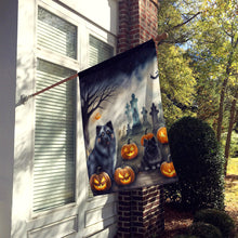 Load image into Gallery viewer, Keeshond Spooky Halloween House Flag