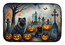 Load image into Gallery viewer, Keeshond Spooky Halloween Dish Drying Mat