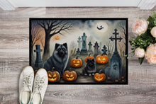 Load image into Gallery viewer, Keeshond Spooky Halloween Doormat - 24x36 Decorative Floor Mat – Indoor/Outdoor Rug with Artistic Flair