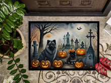 Load image into Gallery viewer, Keeshond Spooky Halloween Doormat -  18x27 Decorative Floor Mat – Indoor/Outdoor Rug