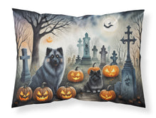 Load image into Gallery viewer, Keeshond Spooky Halloween Fabric Standard Pillowcase – Artistic Decorative Front, White Back