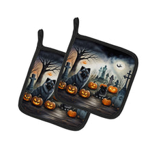 Load image into Gallery viewer, Keeshond Spooky Halloween Pot Holders - Set of 2 Decorative Kitchen Helpers | Made in the USA