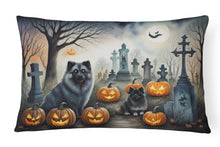 Load image into Gallery viewer, Keeshond Spooky Halloween Fabric Decorative Pillow