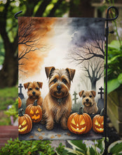Load image into Gallery viewer, Norfolk Terrier Spooky Halloween Garden Flag – Dog in Cemetery Scene