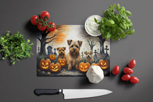 Load image into Gallery viewer, Norfolk Terrier Spooky Halloween Glass Cutting Boards – Durable, Decorative Kitchen Art Large