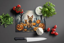Load image into Gallery viewer, Norwich Terrier Spooky Halloween Glass Cutting Boards – Durable, Decorative Kitchen Art Large