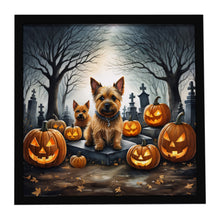 Load image into Gallery viewer, Norwich Terrier Spooky Halloween Framed Metal Print