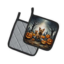 Load image into Gallery viewer, Norwich Terrier Spooky Halloween Pot Holders - Set of 2 Decorative Kitchen Helpers | Made in the USA