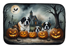 Load image into Gallery viewer, Saint Bernard Spooky Halloween Dish Drying Mat