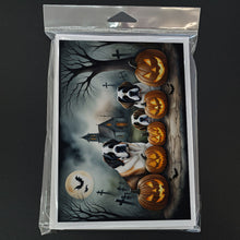 Load image into Gallery viewer, Saint Bernard Spooky Halloween Greeting Cards -  Blank Note Cards – 8-Pack of Artist-Designed Cards with Envelopes
