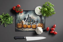 Load image into Gallery viewer, Saint Bernard Spooky Halloween Glass Cutting Boards – Durable, Decorative Kitchen Art Large
