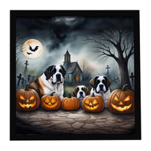 Load image into Gallery viewer, Saint Bernard Spooky Halloween Framed Metal Print