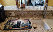 Load image into Gallery viewer, Scottish Terrier Spooky Halloween Dish Drying Mat