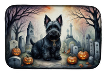 Load image into Gallery viewer, Scottish Terrier Spooky Halloween Dish Drying Mat