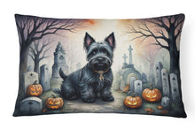 Load image into Gallery viewer, Scottish Terrier Spooky Halloween Fabric Decorative Pillow