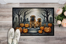 Load image into Gallery viewer, Shar Pei Spooky Halloween Doormat - 24x36 Decorative Floor Mat – Indoor/Outdoor Rug with Artistic Flair