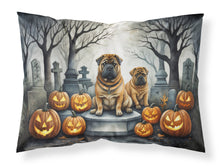 Load image into Gallery viewer, Shar Pei Spooky Halloween Fabric Standard Pillowcase – Artistic Decorative Front, White Back