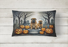 Load image into Gallery viewer, Shar Pei Spooky Halloween Fabric Decorative Pillow