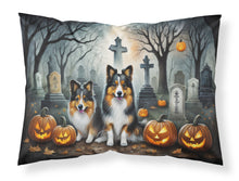 Load image into Gallery viewer, Sheltie Spooky Halloween Fabric Standard Pillowcase – Artistic Decorative Front, White Back
