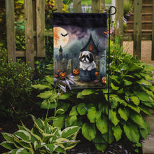 Load image into Gallery viewer, Shih Tzu Spooky Halloween Garden Flag – Dog in Cemetery Scene