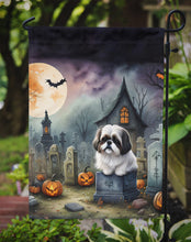 Load image into Gallery viewer, Shih Tzu Spooky Halloween Garden Flag – Dog in Cemetery Scene