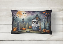 Load image into Gallery viewer, Shih Tzu Spooky Halloween Fabric Decorative Pillow