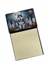 Load image into Gallery viewer, Siberian Husky Spooky Halloween Sticky Note Holder- Refiilable Desk Accessory Note Pad