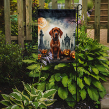 Load image into Gallery viewer, Vizsla Spooky Halloween Garden Flag – Dog in Cemetery Scene