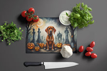 Load image into Gallery viewer, Vizsla Spooky Halloween Glass Cutting Boards – Durable, Decorative Kitchen Art Large