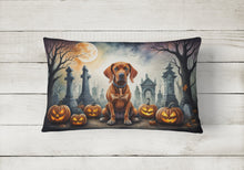 Load image into Gallery viewer, Vizsla Spooky Halloween Fabric Decorative Pillow