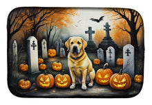 Load image into Gallery viewer, Yellow Labrador Retriever Spooky Halloween Dish Drying Mat
