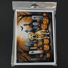 Load image into Gallery viewer, Yellow Labrador Retriever Spooky Halloween Greeting Cards -  Blank Note Cards – 8-Pack of Artist-Designed Cards with Envelopes