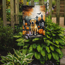 Load image into Gallery viewer, Yellow Labrador Retriever Spooky Halloween Garden Flag – Dog in Cemetery Scene