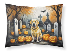 Load image into Gallery viewer, Yellow Labrador Retriever Spooky Halloween Fabric Standard Pillowcase – Artistic Decorative Front, White Back