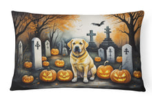 Load image into Gallery viewer, Yellow Labrador Retriever Spooky Halloween Fabric Decorative Pillow