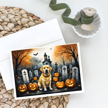 Load image into Gallery viewer, Yellow Labrador Retriever Spooky Halloween Greeting Cards -  Blank Note Cards – 8-Pack of Artist-Designed Cards with Envelopes