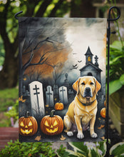 Load image into Gallery viewer, Yellow Labrador Retriever Spooky Halloween Garden Flag – Dog in Cemetery Scene
