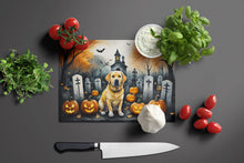 Load image into Gallery viewer, Yellow Labrador Retriever Spooky Halloween Glass Cutting Boards – Durable, Decorative Kitchen Art Large