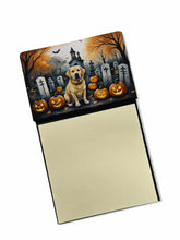 Load image into Gallery viewer, Yellow Labrador Retriever Spooky Halloween Sticky Note Holder- Refiilable Desk Accessory Note Pad