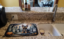 Load image into Gallery viewer, Yorkshire Terrier Spooky Halloween Dish Drying Mat