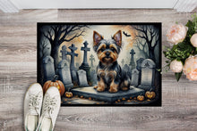Load image into Gallery viewer, Yorkshire Terrier Spooky Halloween Doormat -  18x27 Decorative Floor Mat – Indoor/Outdoor Rug
