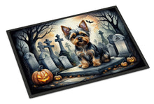 Load image into Gallery viewer, Yorkshire Terrier Spooky Halloween Doormat -  18x27 Decorative Floor Mat – Indoor/Outdoor Rug