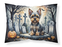 Load image into Gallery viewer, Yorkshire Terrier Spooky Halloween Fabric Standard Pillowcase – Artistic Decorative Front, White Back