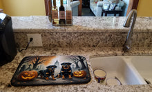 Load image into Gallery viewer, Rottweiler Spooky Halloween Dish Drying Mat