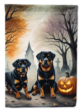 Load image into Gallery viewer, Rottweiler Spooky Halloween Garden Flag – Dog in Cemetery Scene