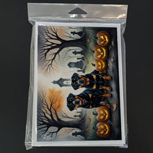 Load image into Gallery viewer, Rottweiler Spooky Halloween Greeting Cards -  Blank Note Cards – 8-Pack of Artist-Designed Cards with Envelopes